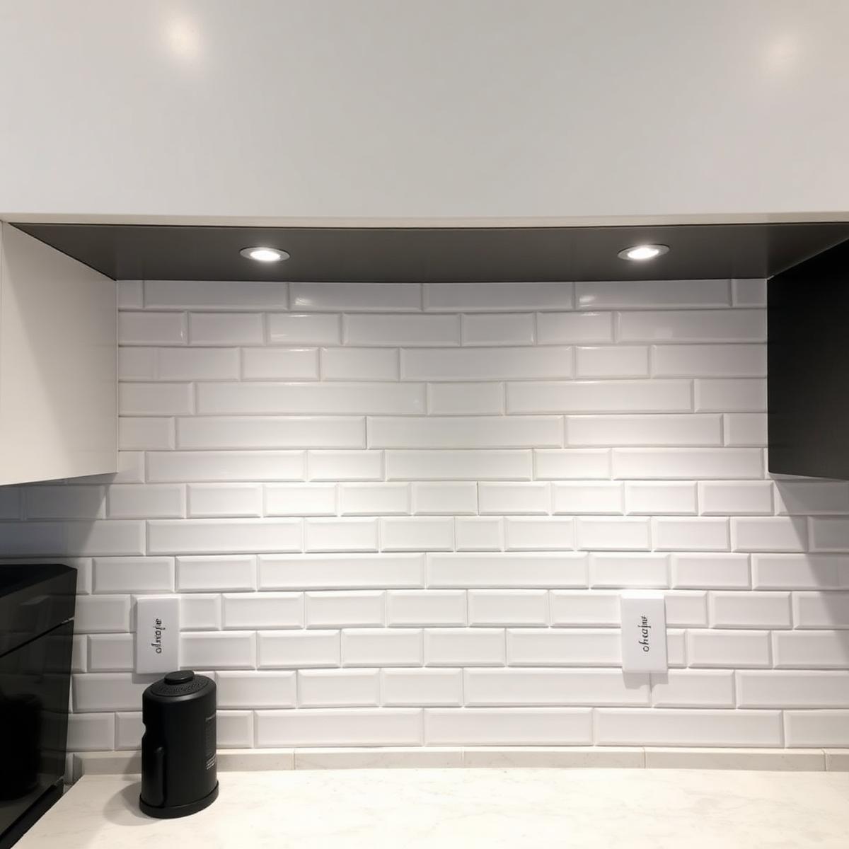 White subway tile kitchen backsplash