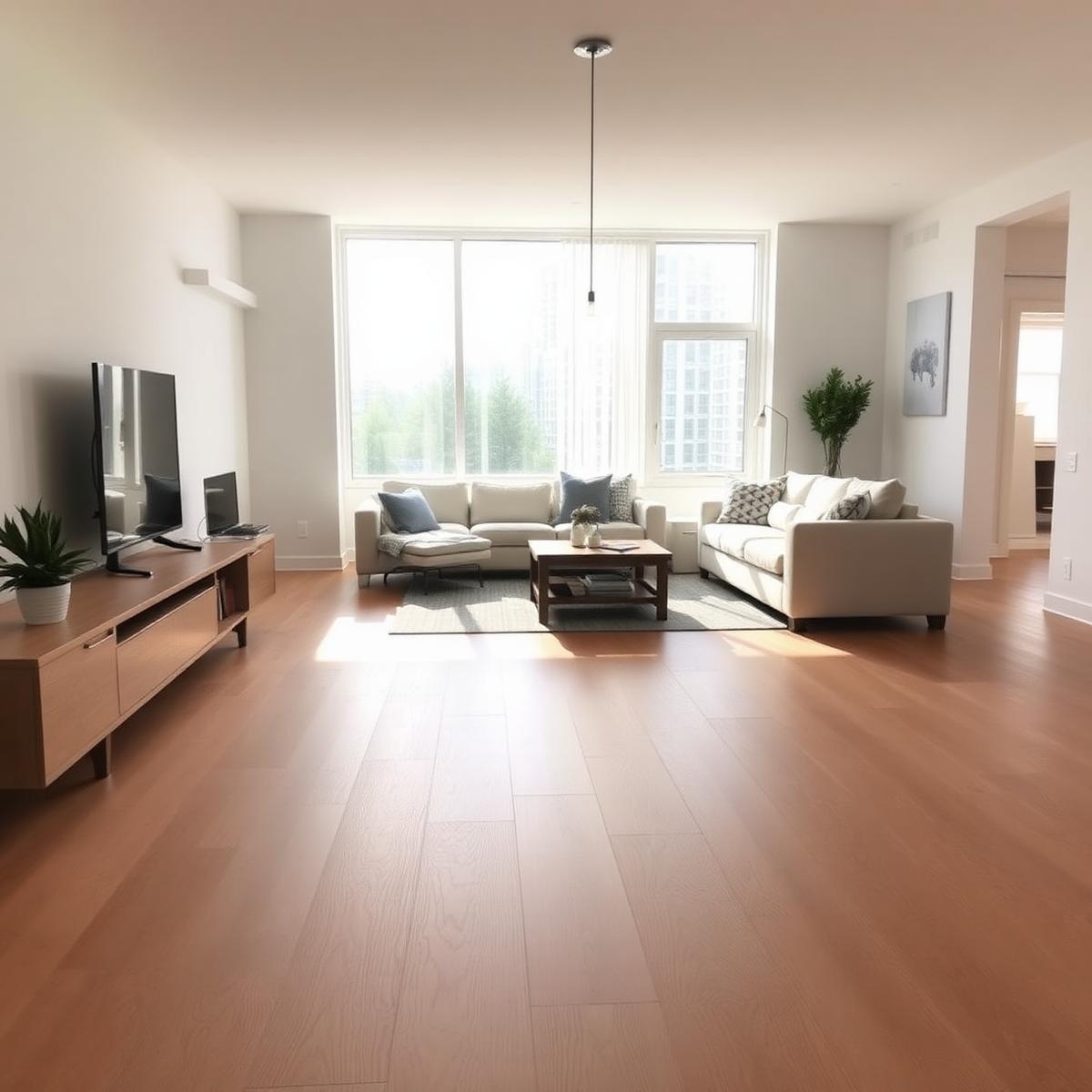 Luxury vinyl plank flooring in living room